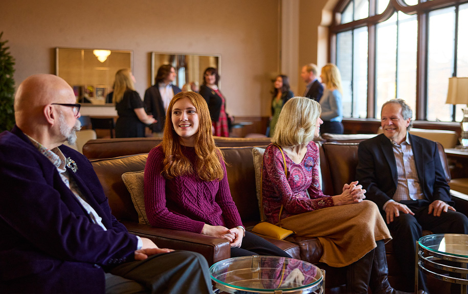 Theatregoers enjoying the Rothschild Lounge