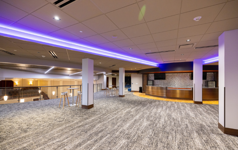 side view of lounge space