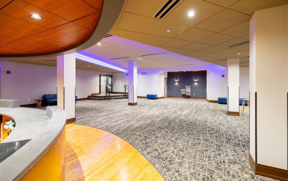 back view of lounge space